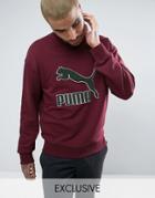Puma Vintage Logo Sweat In Red Exclusive To Asos - Red