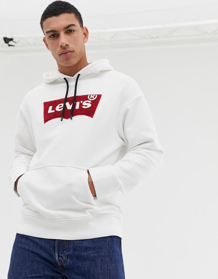 Levi's Small Batwing Logo Hoodie White-white