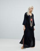 Liquourish Embellished Maxi Beach Dress With Tassel Detail - Black