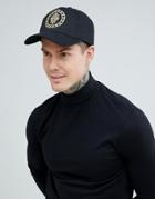 Asos Design Baseball Cap In Black With Embroidered Detail - Black