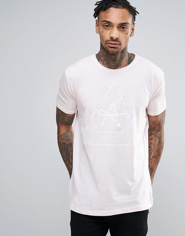 Antioch Longline Triangle Logo T-shirt - Pink