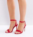 New Look Wide Fit High Minimal Sandal - Red