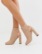 River Island Shoe Boots With Peep Toe In Nude-pink