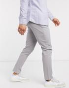 New Look Slim Chino Pants In Gray-grey