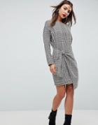 Asos Checked 80's Mini Dress With Circle Belt - Multi