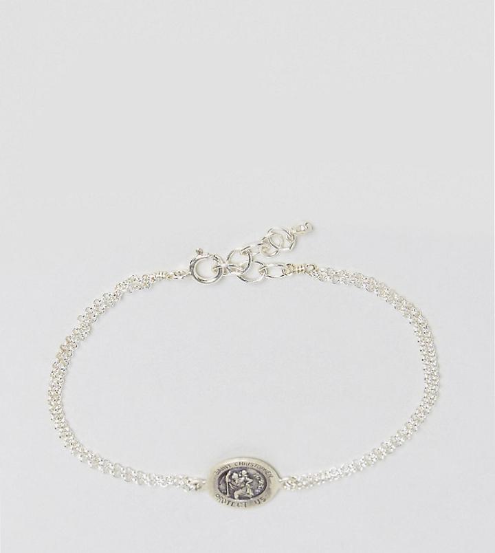 Dogeared Sterling Silver St. Christopher Charm Bracelet - Silver