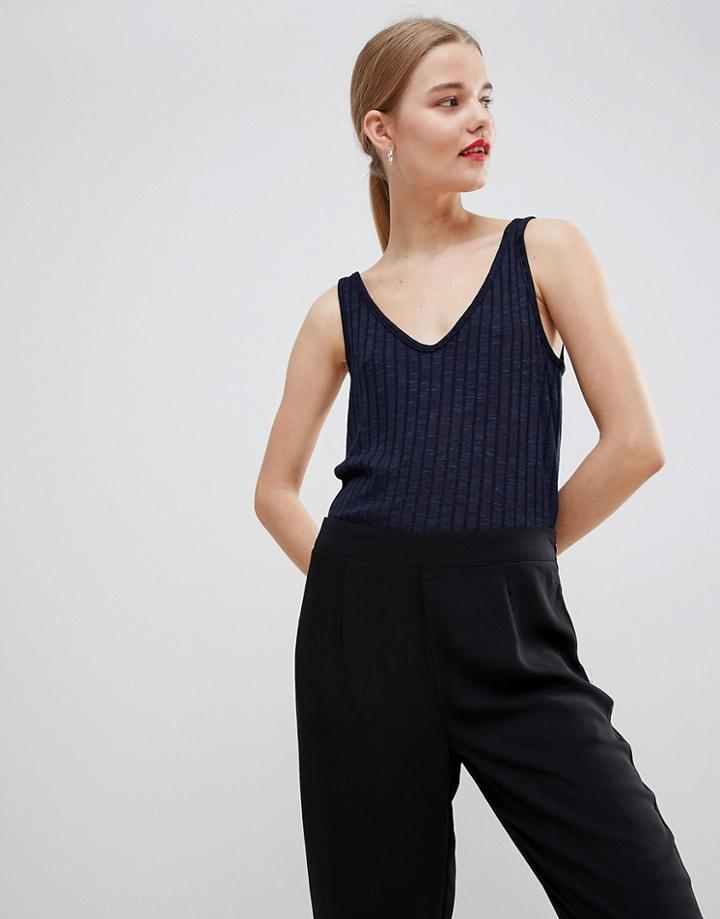 Vero Moda Ribbed Tank Top - Navy