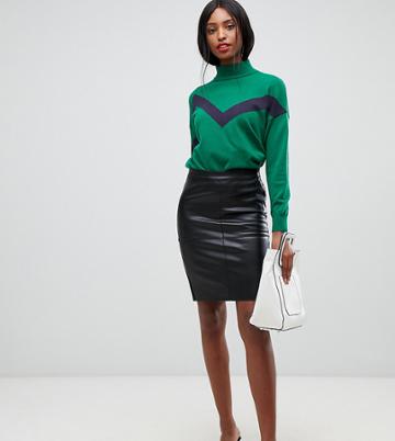 Vero Moda Tall Leather Look Skirt - Black