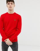 Lyle & Scott Crew Neck Cotton Merino Sweater - Red