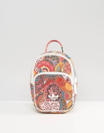 Adidas Originals Mini Farm Print Backpack In Bright Floral - Multi