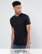 Asos Tall T-shirt With Crew Neck In Black - Black