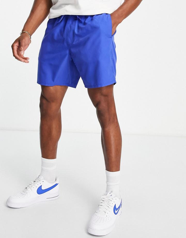 Asos Design Swim Shorts In Bright Blue Mid Length