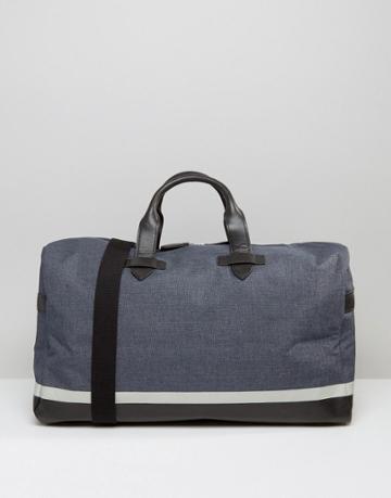 Racing Green Canvas Holdall With Leather Look Trims - Blue