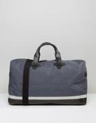Racing Green Canvas Holdall With Leather Look Trims - Blue