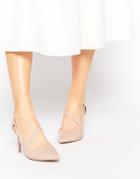 Ravel Strap Point Heeled Shoes - Nude