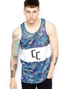 Crooks & Castles Tank With Cerulean Camo