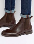Selected Marc Chelsea Boot In Brown Leather - Brown