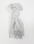 Asos Design Neppy Scarf With Tassels-white