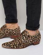 Jeffery West Adam Ant Leopard Derby Shoes - Tan
