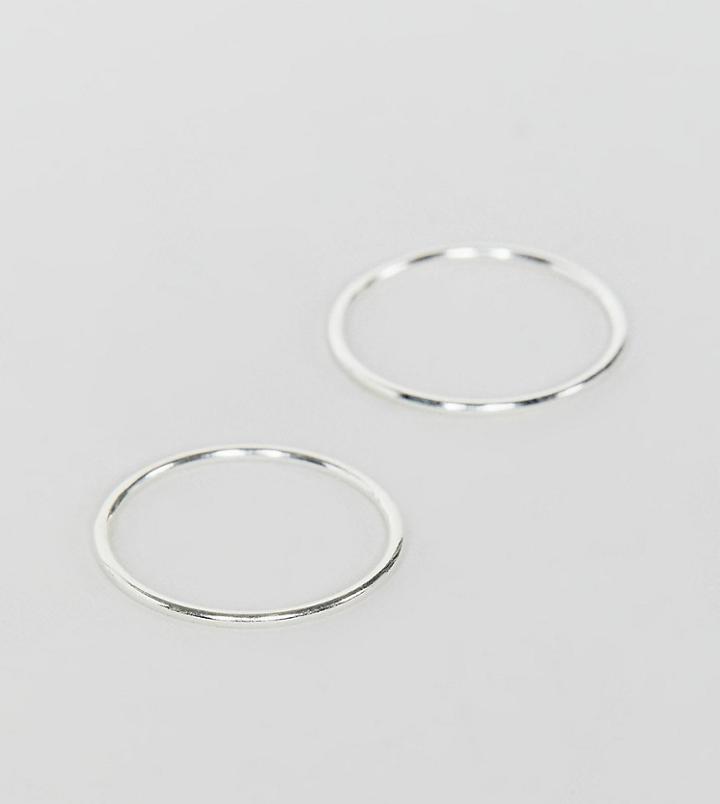 Kingsley Ryan Sterling Silver 2 Pack Band Rings - Silver