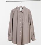 Collusion Plus Oversized Shirt In Mocha-brown