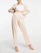 Topshop Tailored Peg Leg Pants In Stone - Part Of A Set-neutral