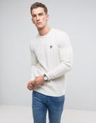 Lyle & Scott Cable Knit Sweater Off White - White