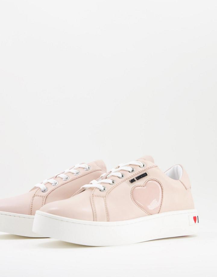 Love Moschino Flatform Sneakers In Light Pink