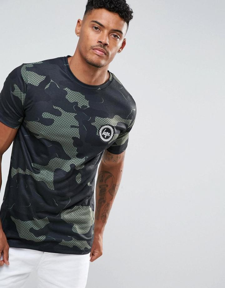 Hype T-shirt In Khaki Camo - Green