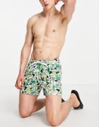 Lacoste Print Swim Shorts-white