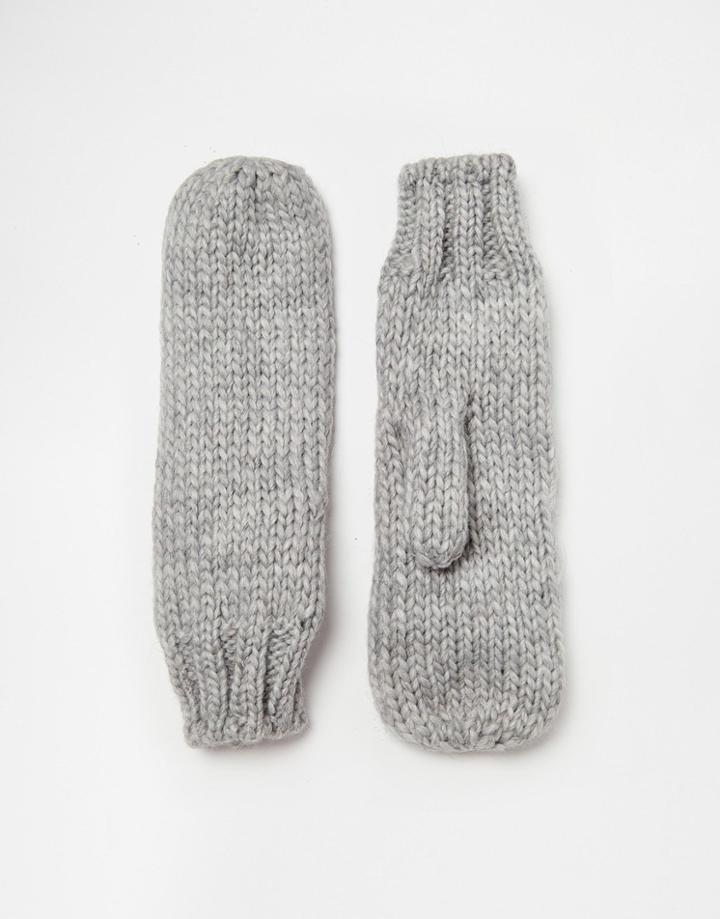 Pieces Mittens - Light Gray