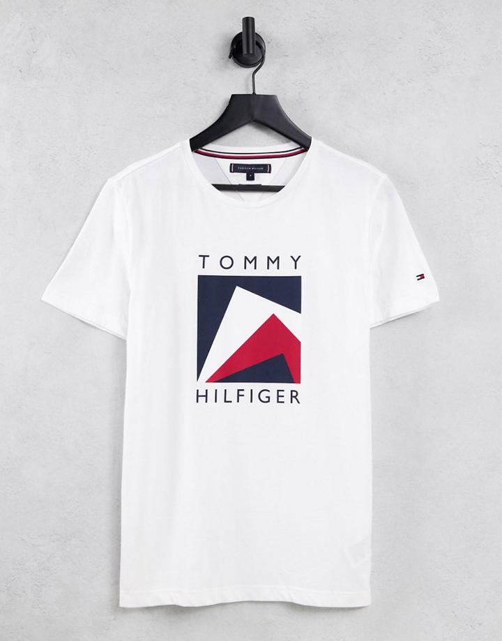 Tommy Hilfiger Corp Apex Logo Print T-shirt In White