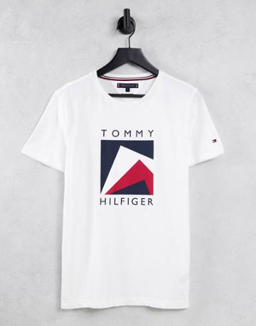 Tommy Hilfiger Corp Apex Logo Print T-shirt In White