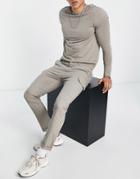 Asos Design Skinny Cargo Pants In Dark Beige-neutral