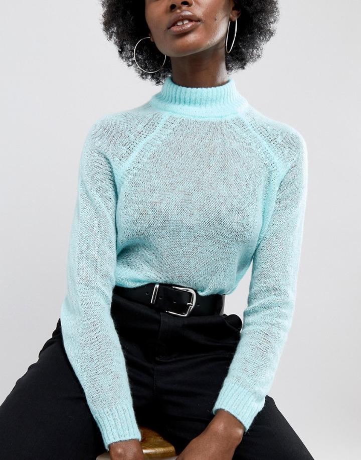 Asos Leather Tipped Jeans Belt With Shiny Silver Metal - Black