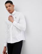 Religion Skinny Smart Shirt In White With Logo - White