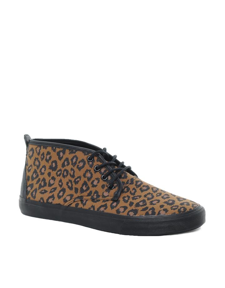 Asos Chukka Boots With Leopard Print