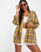 I Saw It First Oversized Check Shirt In Yellow