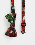 Gianni Feraud Velvet Printed Bow Tie-multi