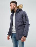 11 Degrees Parka In Gray With Faux Fur Hood - Gray