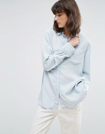 Weekday Big Denim Shirt - Blue