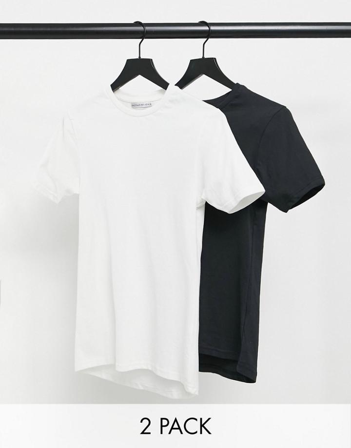 Another Influence 2 Pack Muscle Fit T-shirts In Black & White-multi