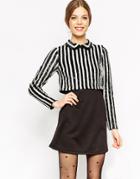 Asos Sequin Stripe Crop Top Mini Dress - Multi