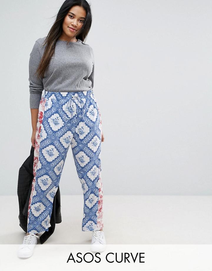 Asos Curve Mixed Print Peg Pants - Multi