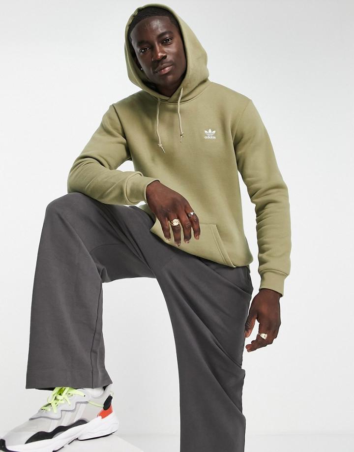 Adidas Originals Essentials Hoodie In Khaki-green
