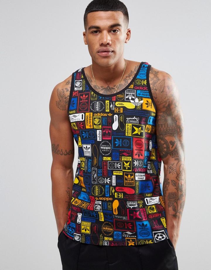 Adidas Originals Multicolour Logo Tank Az1097 - Black
