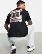 Asos Design Relaxed T-shirt In Black With Retro 90s Front & Back Print