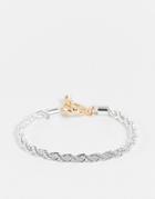 Chained And Able Rope Bracelet In Silver