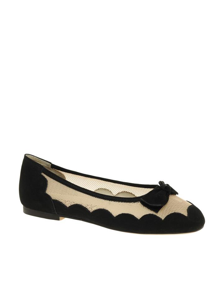 F-troupe Mesh Cloud Ballerinas - Black