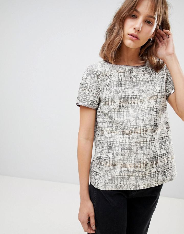 See U Soon Shift Top In Metallic Tweed - Brown